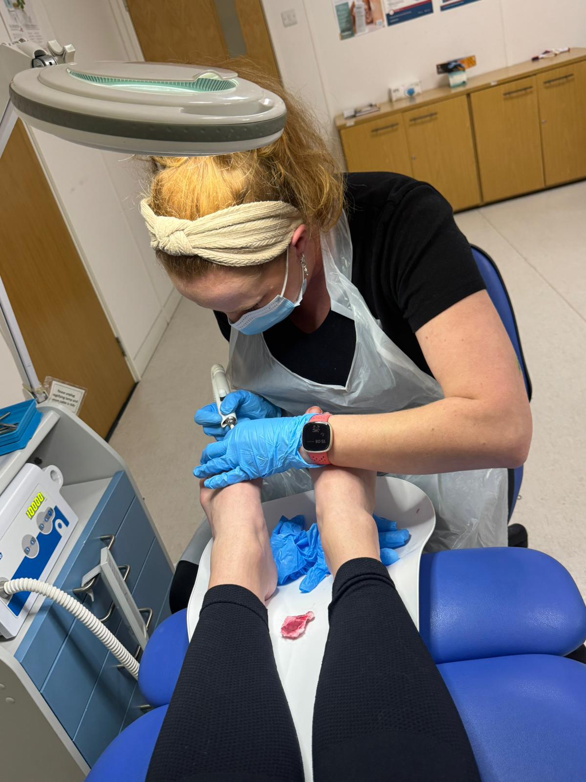 Bright, welcoming foot care treatment room