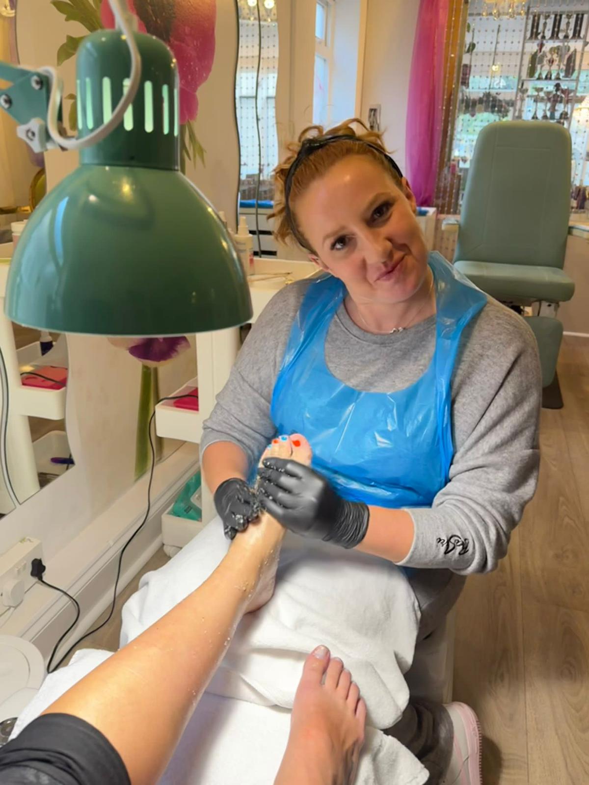 Sterile foot care tools ready for treatment