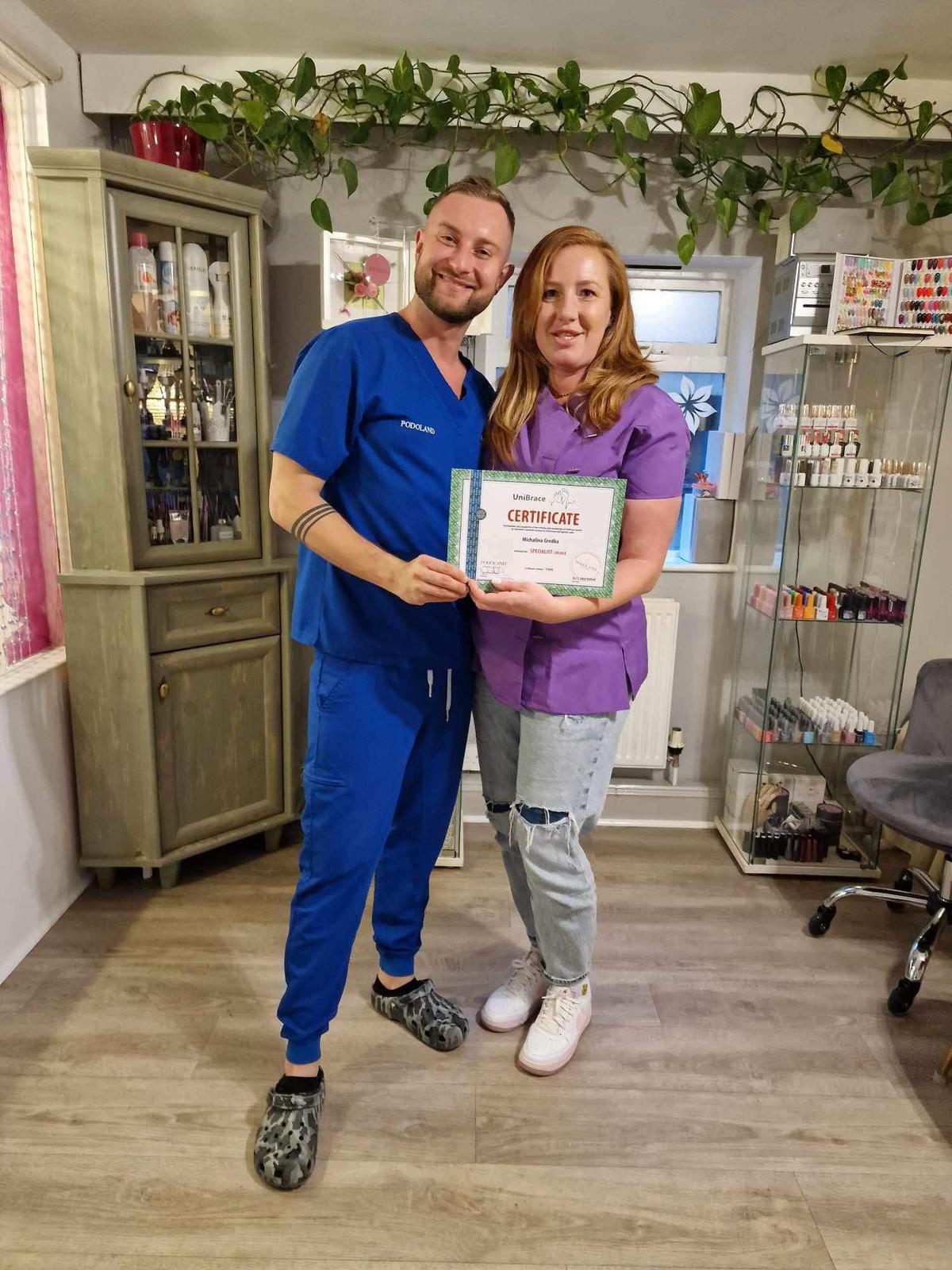 Detailed nail care during a pedicure