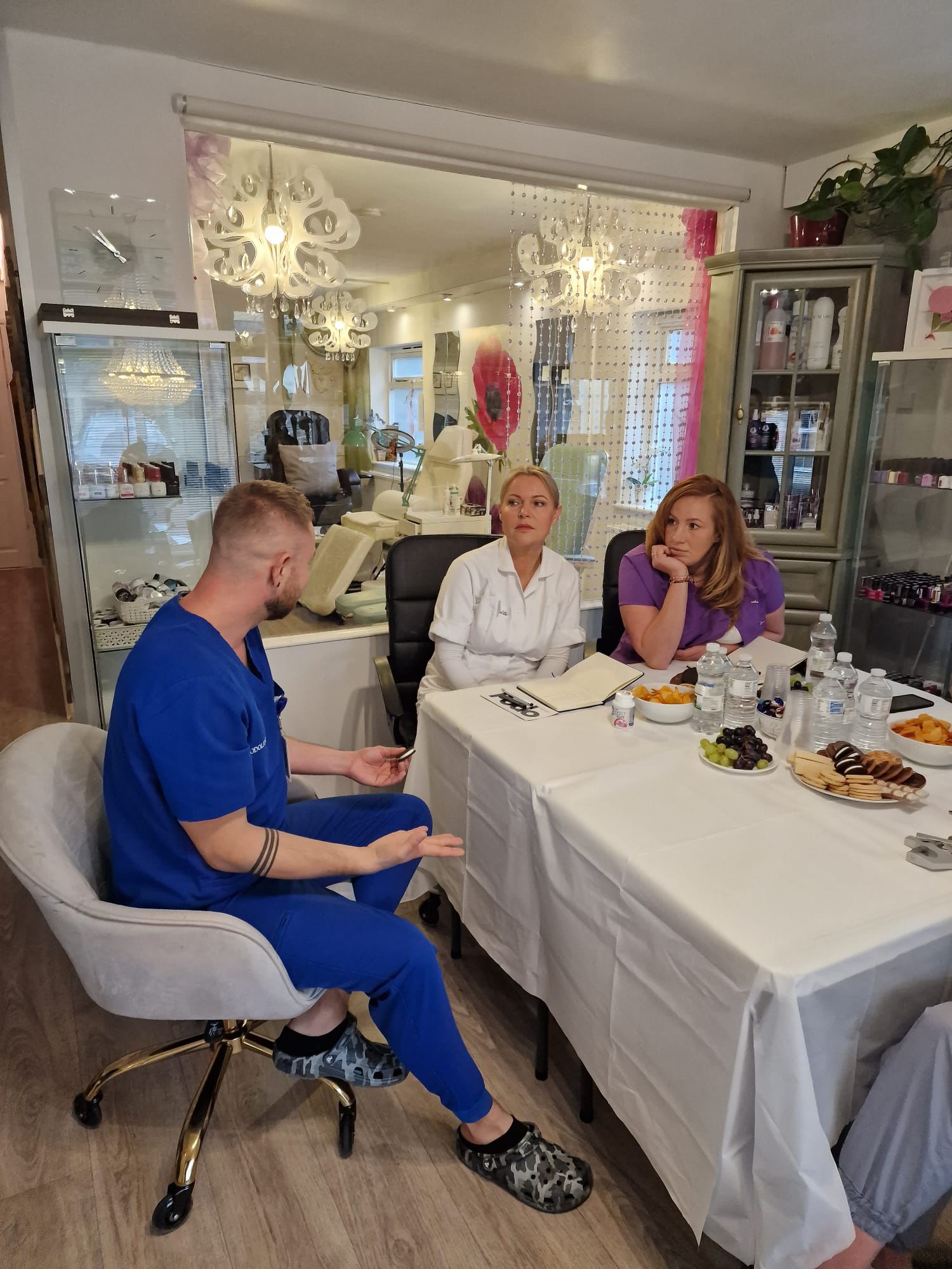 Professional training session with colleagues in the clinic
